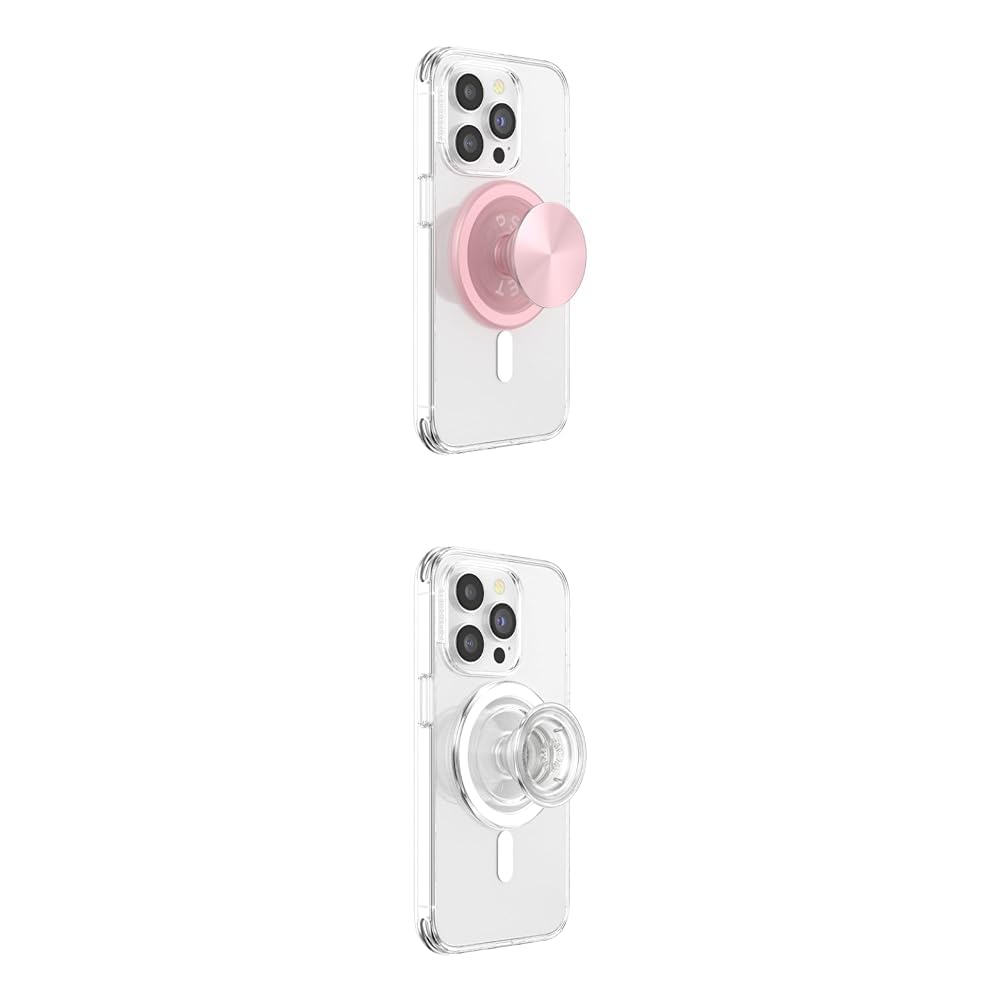 PopSockets 2-Pack Phone Grips with MagSafe Adapter Rings - Pinky & Clear