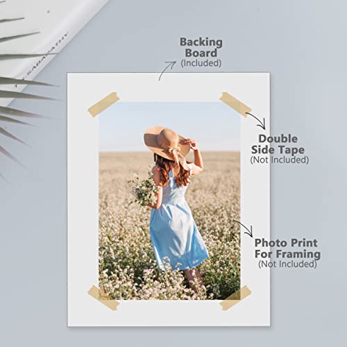 Somime 10 Pack 16x20 White Backing Boards, Uncut Mat Board 16x20, Acid Free Backerbords for 11x14 Photos, Pictures, Artwork and Paints