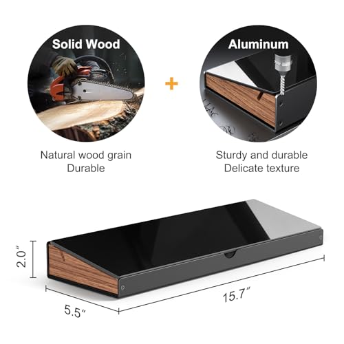 Sturdy Aluminum Frame with Wooden Storage Compartment Glass Desktop Whiteboard Buddy Board 15.8 x 5.3 Inches for Office, Home, School, Desk -Enhance Productivity with HumanCozy DeskBoard