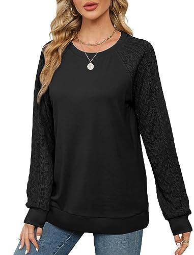 Womens Sweatshirts No Hood Trendy Long Sleeve Tunics or Tops to Wear with Leggings S