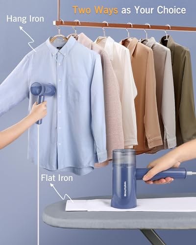 BEAUTURAL Steamer for Clothes, Foldable Handheld Clothing Wrinkles Remover for Garments, 30-Second Fast Heat-up, Portable Fabric Steamer for 120V Countries, Not for Use in 220V Such as Europe