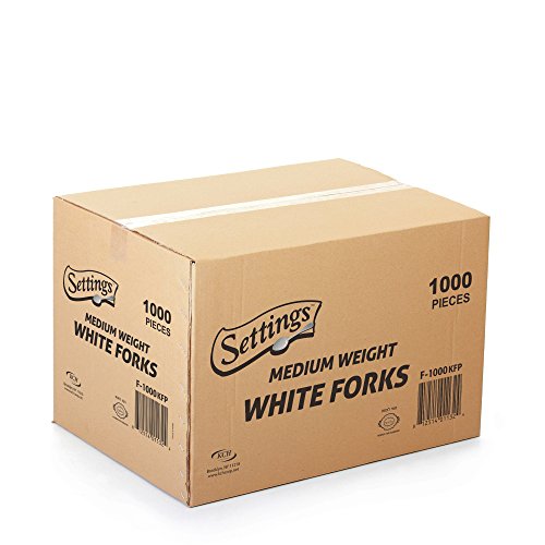 [1000 Count] Settings Plastic White Forks, Practical Disposable Cutlery, Great For Home, Office, School, Party, Picnics, Restaurant, Take-out Fast Food, Outdoor Events, Or Every Day Use, 1 Box