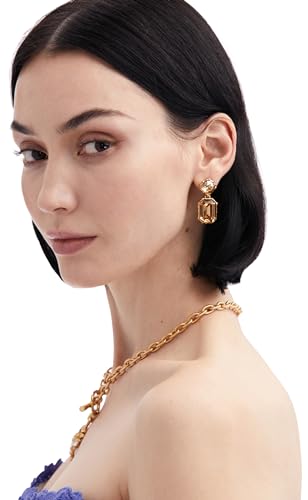 Oscar de la Renta, Classic Crystal Drop Earrings, Light Topaz