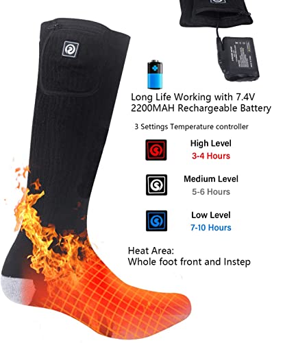 Heated Socks Men Women Battery Sock for Cold Feet Thermal Electric Socks for Camping Winter Footwarmers