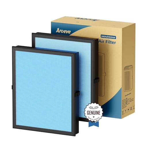 AROEVE MK04 Air Filter Suitable for MK04 for Dust, Pet Dander, Smoke, Pollen for Bedroom and Office- Standard Version(2 Pack)