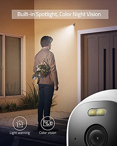 eufy Security Outdoor Cam E220, All-in-One Outdoor Security Camera with 2K Resolution, Spotlight, Color Night Vision, No Monthly Fees, Wired Camera, IP67 Weatherproof, Motion Only Alert