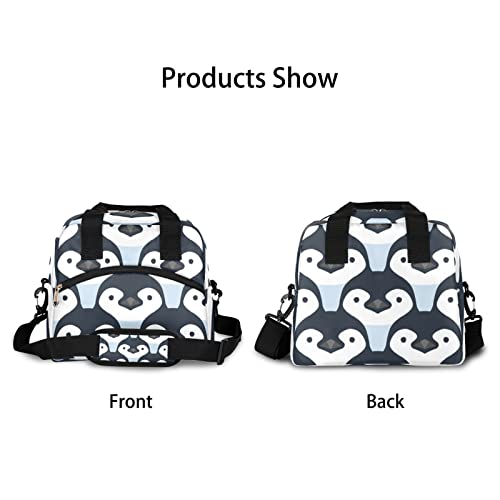 Cute Hedgehogs Lunch Bag Tote Bag Leakproof Cooler Bag Hedgehogs Animal Lunch Box with Front Pocket Water-resistant Thermal Lunch Bags with Shoulder Strap for Picnic/Hiking/Beach/Work