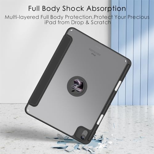 Soke for iPad Air 11 Inch Case 2024 & iPad Air Case (5th/4th Generation, 2022/2020) with Pencil Holder-Auto Sleep/Wake + Camera Protection, Shockproof Back Cover for iPad Air 10.9 Inch,Starlight