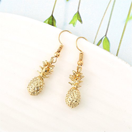 CHUYUN Fashion Pineapple Dangle Earrings for Women Bohemian Wedding Cute Glass Crystal Statement Drop Earrings