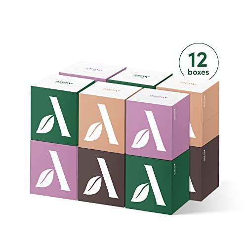 Amazon Aware Bamboo Facial Tissue Cube Boxes, 3-Ply, 12 Pack, 60 Sheets Per Box, 720 Per Pack