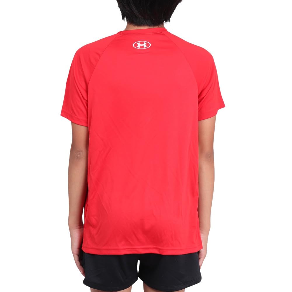 Under Armour Boys' Tech Stadium Lights Short Sleeve T Shirt, (600) Red / / White, Large