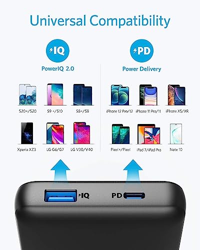 Anker Portable Charger, USB-C Power Bank 20000mAh with 20W Power Delivery, 525 Power Bank (PowerCore Essential 20K PD) for iPhone 15/15 Pro /15 Pro Max/14/14 Pro, Samsung, iPad Pro, and More