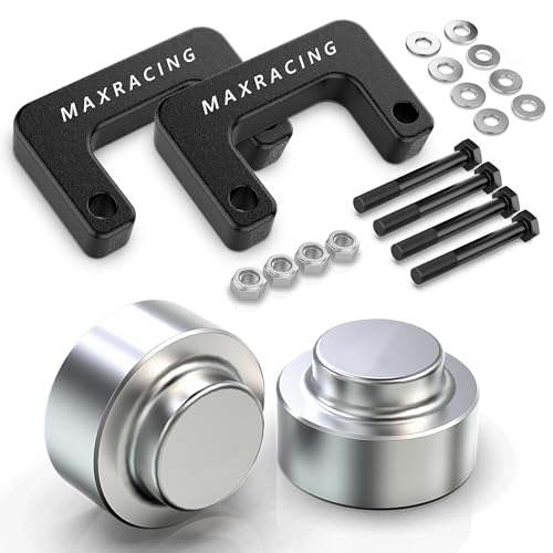 Maxracing 3" Front Leveling Kit Upper+Lower Strut Lift Spacers Compatible with 2007-2024 Chevy Silverado Avalanche Suburban Tahoe 1500 | GMC Sierra Yukon 1500 2WD/4WD