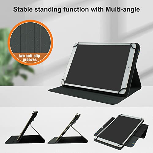 DINGGUAGUA Universal 10.1 Inch Android Tablet Case,Folio 360 Degree Rotating Multi-Angle Viewing Stand for All10.1 10.5" 10.9" Tablet,Gray