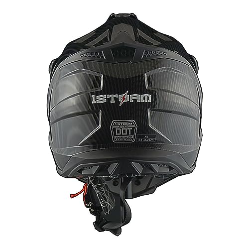 1Storm Adult Motocross Helmet ATV Dirt Bike BMX MX Downhill Mountain Helmet Track Style JH601; Track Orange