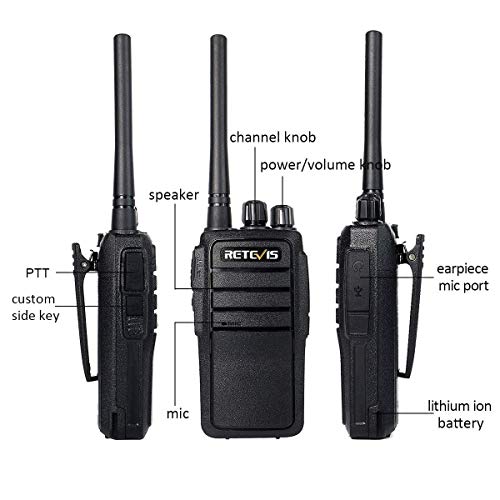 Case of 10,Retevis RT21 Updated 3000mAh 2 Way Radio Rechargeable, Heavy Duty Two Way Radio Long Range, 16CH VOX Handfree Adults Walkie Talkies for Business Retail Contractor Agriculture Black
