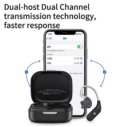 YINYOO KZ AZ09 Bluetooth 5.2 Upgraded Cable, KZ ZS10 PRO Wireless Adapter C-pins for ZSN PRO/ZSN PRO-X/zs12 pro x/ZS10 PRO X/EDX PRO/ZAR/AS16 PRO/PR2/ZS10 PRO 2/DQS/C10/CRA cca (Cpins, Black)