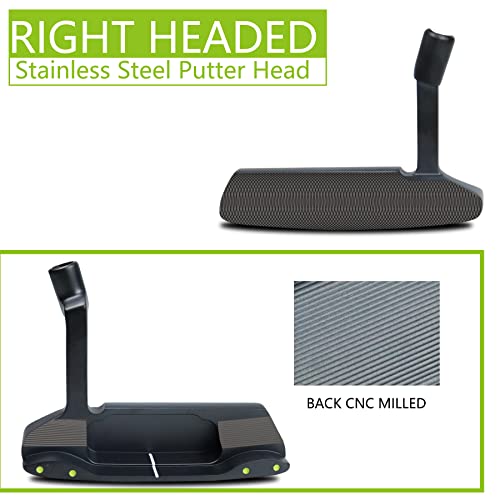 POSSOT Golf Putter CNC Milled Premium Putter Golf Beautiful Screw Decoration Putter Head Sturdy Putter Shaft Right Handed Perfect Alignment Legal for Tournament Play, PU Grip