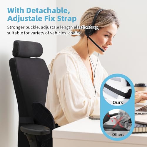 Lumbar Support Pillow for Office Chair and Car Seat, Lumbar Pillow with Adjustable Strap, Memory Foam Back Pillow for Lower Back Pain Relief, Back Support for Sitting, Resting, Driving, Traveling