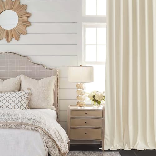 KGORGE Wild Rose Velvet Curtains 90 inches 2 Panels, Velvet Blackout Curtains for Bedroom Living Room, Soft Darkening Thermal Insulating Curtains & Drapes, Back Tab Rod Pocket Curtains, W 52 x L 90