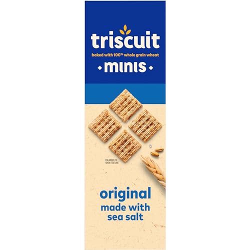 Triscuit Minis Original Whole Grain Wheat Crackers, Vegan Snacks, Bulk Snack Crackers, 6 - 8 oz Boxes