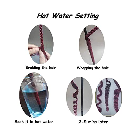 Liang Dian Braiding Hair Pre Stretched Ombre 42 Inch 8 Packs Synthetic Crochet Braids Hot Water Setting Professional Soft Yaki Texture Synthetic Hair Extensions(1B#)