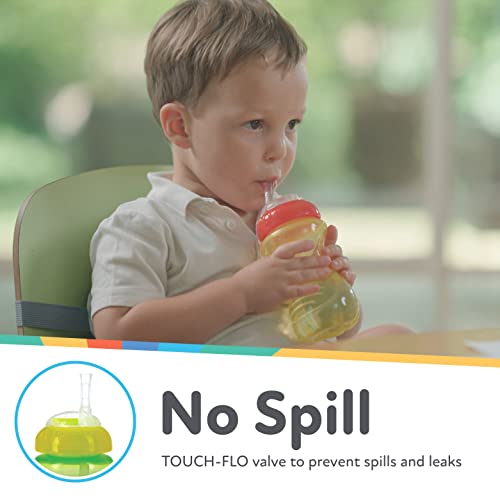 Nuby No-Spill Sippy Cup with Flex Straw for Boys - (3-Pack) 10-Ounce Bottles - Training Sippy Cups for Toddlers 12+ Months