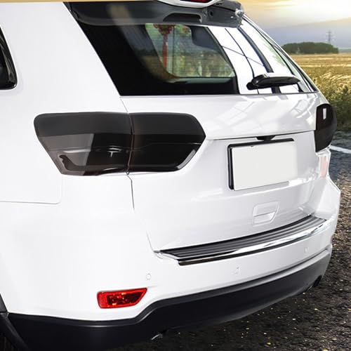 RT-TCZ Smoked Black Tail Light Lamp Cover Guard Trim Decoration Exterior Accessories for Jeep Grand Cherokee 2014-2020