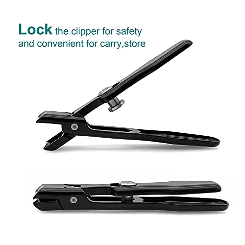 VOGARB Nail Clippers for Thick Nails Large Wide Jaw Opening Cutter with Safety Lock Heavy Duty for Toenail Fingernail No Splash Trimmer with Big Catcher for Men Women Adult Seniors (Black)