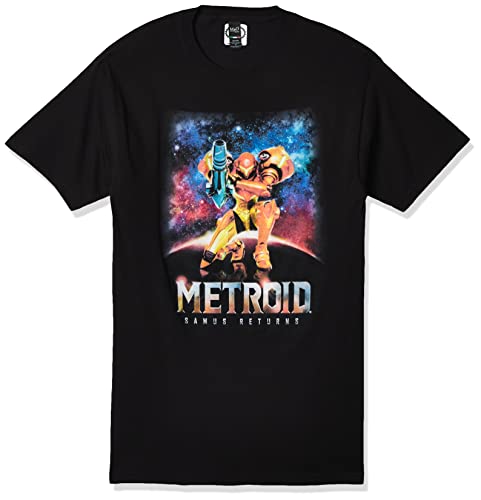 Nintendo Men's Traditional Metroid Cover T-Shirt, Small, Black