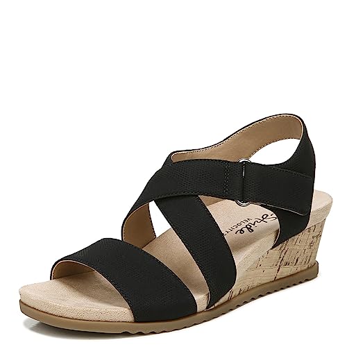 LifeStride Womens Sincere Wedge Sandals Bone/Tan 8.5 M