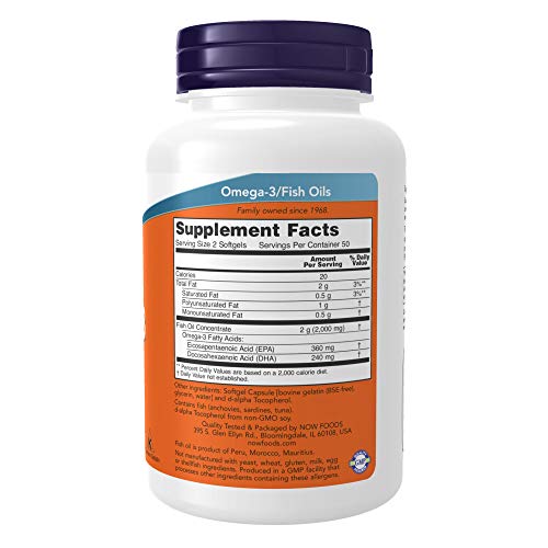 NOW Foods Omega-3-100 Softgels