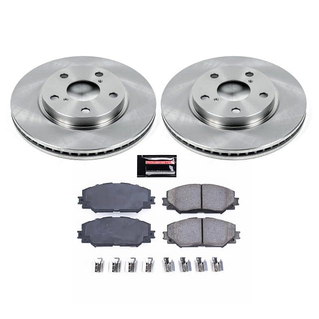 POWERSTOP Front KOE258 Stock Replacement Brake Pad and 275mm Rotor Kit Autospecialty [2006-2008 Toyota Rav 4 Without 3rd Row Seat & 2013-2018 Models With 275mm Front Rotors - Application Specific]