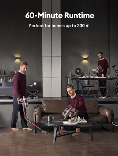 Ultenic Cordless Vacuum Cleaner, 500W/35Kpa Powerful Suction with 180°Bendable Wand, Anti-Tangle Brush, 60Mins Runtime, LED Display, Stick Vacuum Cleaner for Hard Floor/Carpet/Pet Hair, U16 Flex