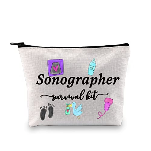 GJTIM Sonographer Survival Kit Sonographer Gift Radiologist Gift Ultrasound Tech Zipper Pouch Makeup Bag (Survival Sonographer 2 Bag)