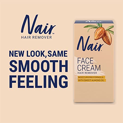 Nair Hair Remover Moisturizing Face Cream, with Sweet Almond Oil, 2OZ