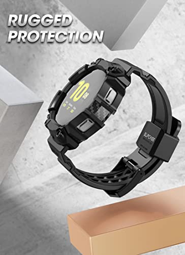 SUPCASE for Samsung Galaxy Watch 6 44mm Case with Band (Unicorn Beetle Pro), [Anti-Scratch] [Bumper Protector] Rugged Men Cover with Adjustable Strap Band for Galaxy Watch 6/5/4 44mm, Black