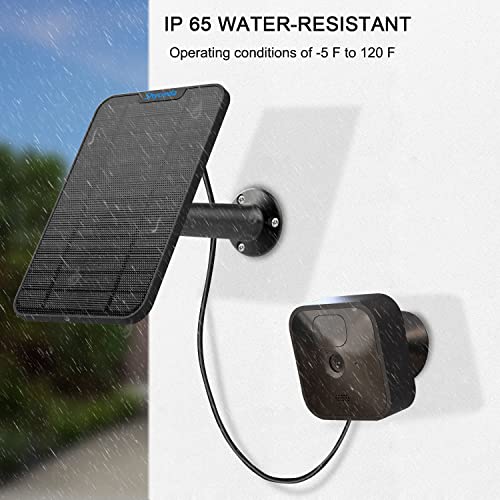 4W Solar Panel Charging Compatible with Blink Outdoor(3rd Gen)/xt xt2 Camera, with 13.1ft Waterproof Charging Cable, IP65 Weatherproof,Includes Secure Wall Mount(1-Pack)