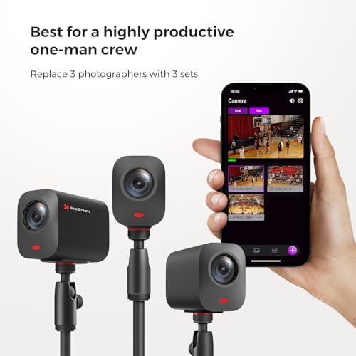 NearStream VM33 Wireless Live Streaming Camera (Gen 2), 2K Video Camera with 40X Hybrid Zoom, 8-Mic Array, App Control, Multi-cam Support, 6H Battery, Stream via RTMP, on Facebook/YouTube/Twitch