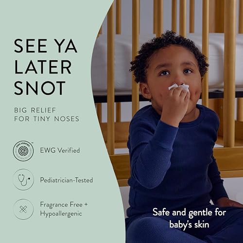 The Honest Company Plant-Based Snot Removing Wipes | Soothing Nose + Face Wipes with Aloe | Hypoallergenic for Sensitive Skin, EWG Verified | Fragrance Free, 30 Count