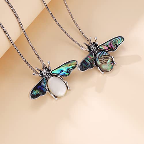 VIJASHOP Moth Necklace Turquoise Moth Pendant Energy Healing Gemstone Moth Jewelry Gifts for Women Turquoise Lovers