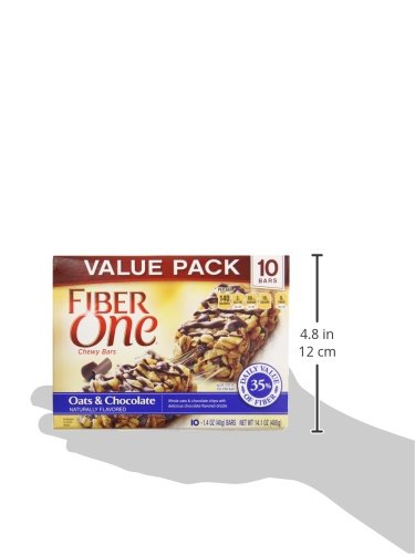 Fiber One Chewy Bars, Oats & Chocolate, Fiber Snacks, 14.1 oz, 10 ct