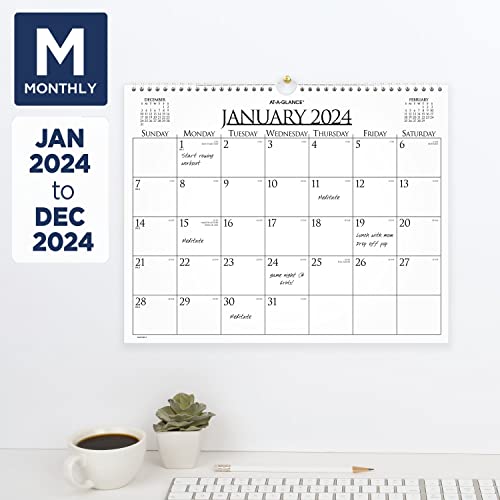 AT-A-GLANCE 2024 Monthly Wall Calendar, 15" x 12", Medium, Business (997-1-24)