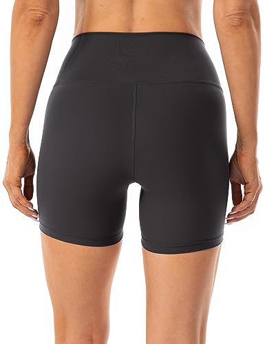 Lavento Women's All Day Soft Biker Shorts 7 Inch - High Waisted Workout Gym Running Yoga Shorts (Black, 4)