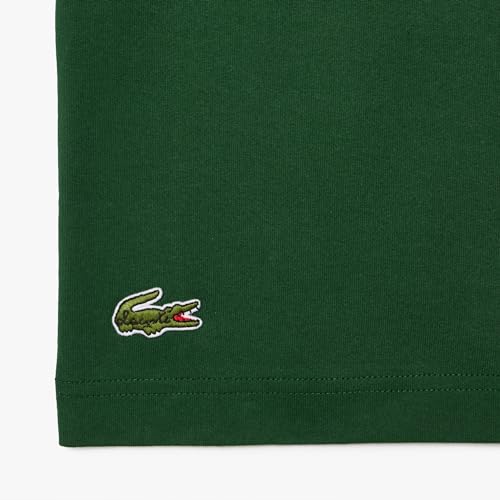 Lacoste Unisex Short Sleeve Relaxed Fit Tee Shirt W/Crocodile Wording, Appalachan Green, XXS