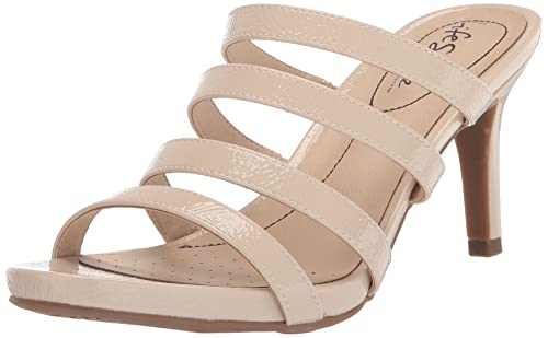 LifeStride Womens Marquee Strappy Sandal Almond Milk Patent 8.5 M