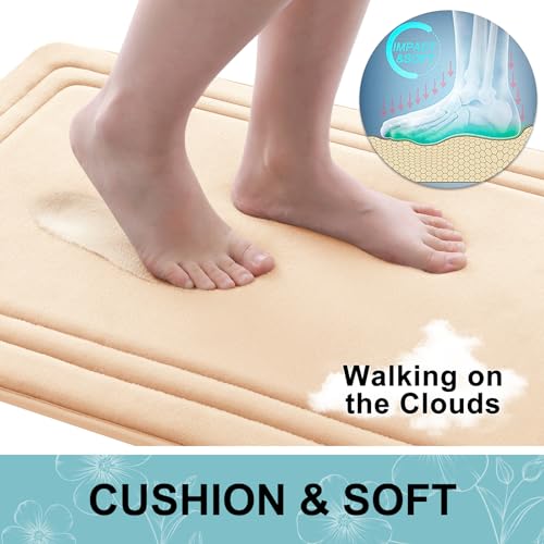 Grandaily Memory Foam Bath Mat Rug 59x24, Ultra Soft, Non-Slip and Absorbent Bathroom Rugs, Machine Wash Dry, Comfortable Bath Rug Carpet for Bathroom Floor, Tub and Shower, Black
