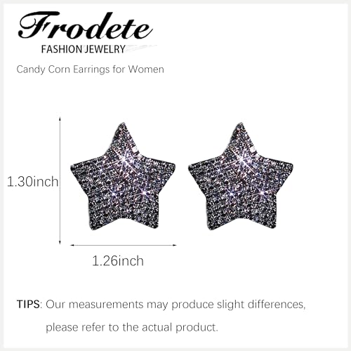 Black Rhinestone Star Earrings for Women Sparkling Star Stud Earrings Party Prom Dress Jewerly Wedding Gifts