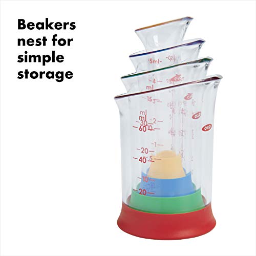 OXO Good Grips 4-Piece Mini Measuring Beaker Set,Clear