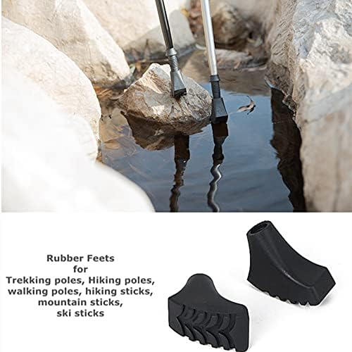 Walking Stick Tips Rubber 4 Pack Trekking Pole Tips Replacement- Rubber Feet for Hiking Poles, Walking Sticks, Trekking Poles | Rubber Tip for Walking Sticks Hiking Trekking Poles | Boot Tips